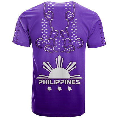 Philippines T Shirt Sun Filipino Purple Barong