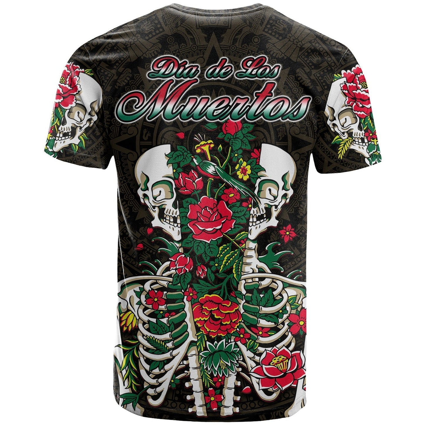 Mexico T Shirt Floral Skull Dia De Los Muertos