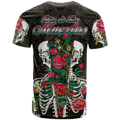 Mexico T Shirt Floral Skull Dia De Los Muertos