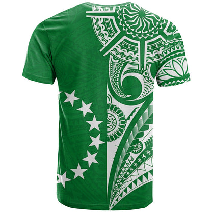 Cook Islands Tatau T Shirt Symbolize Passion Stars Version Green