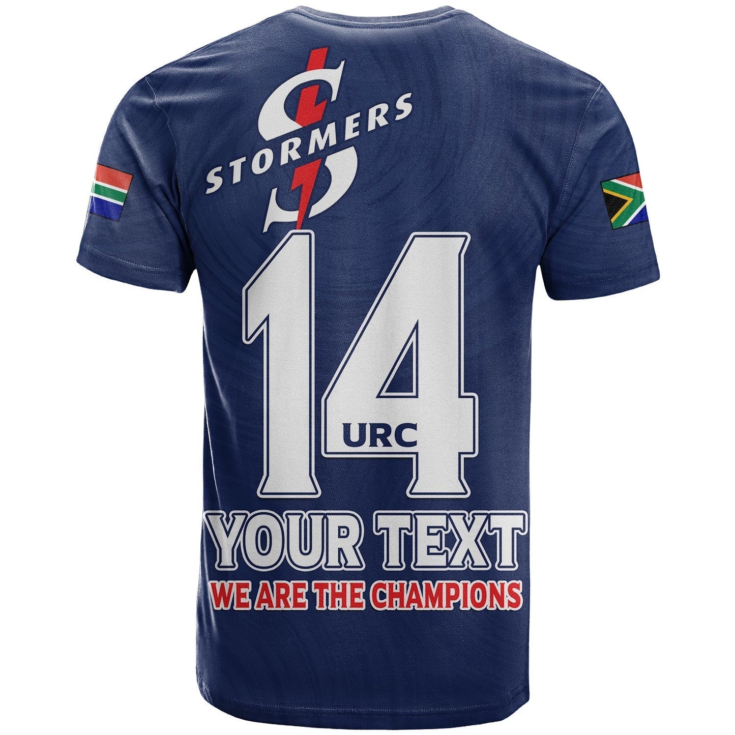 Custom Stormers South Africa Rugby T Shirt We Are The Champions URC Unity