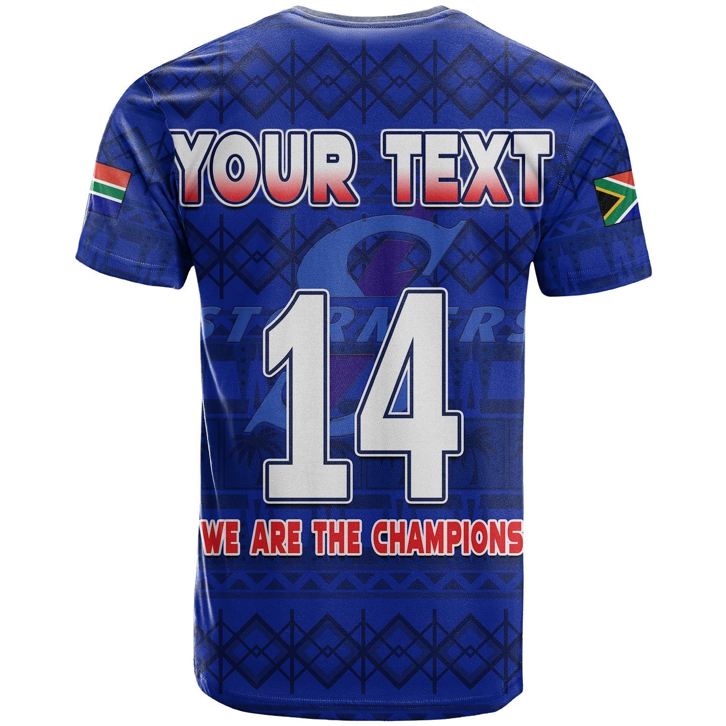 Custom Stormers South Africa Rugby T Shirt We Are The Champions URC African Pattern