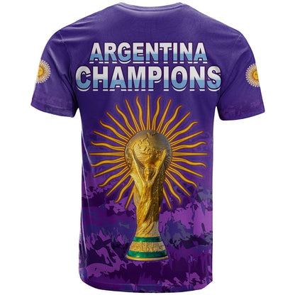 Argentina Football T Shirt Go Champions La Albiceleste