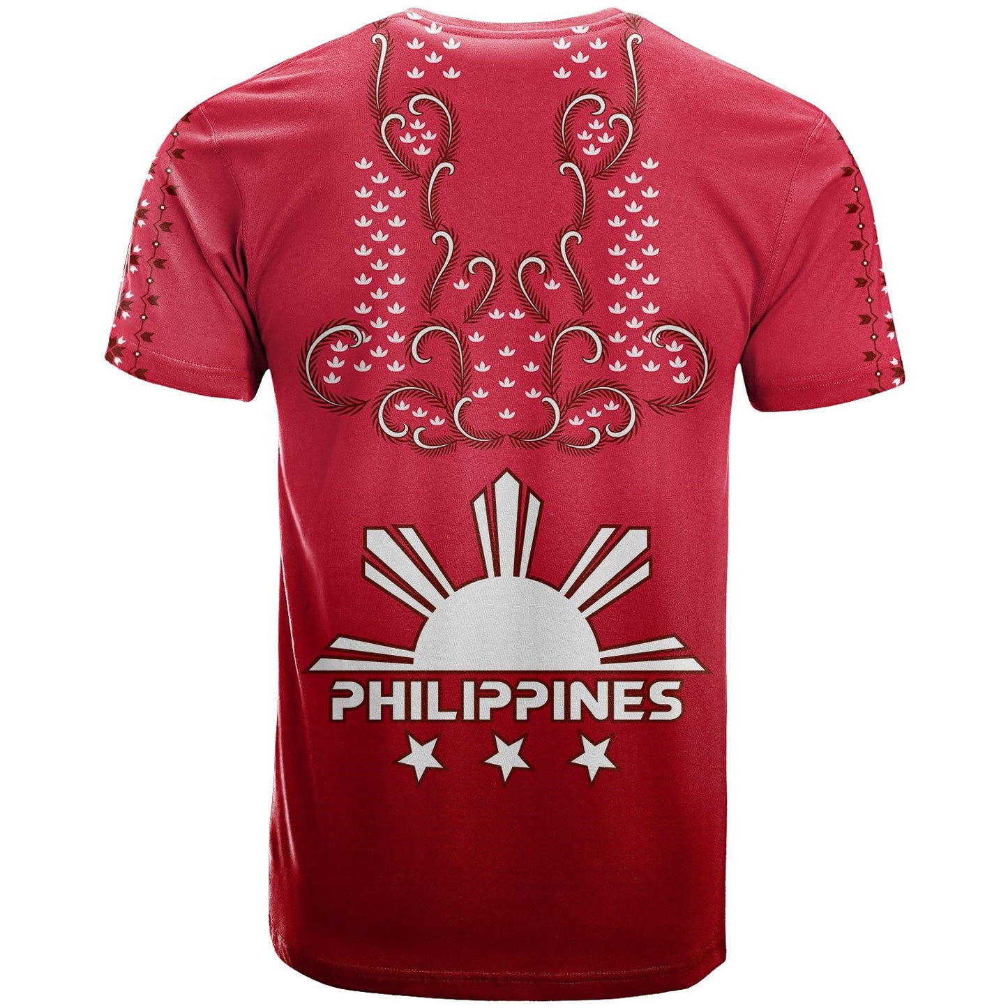 Philippines T Shirt Sun Filipino Red Barong