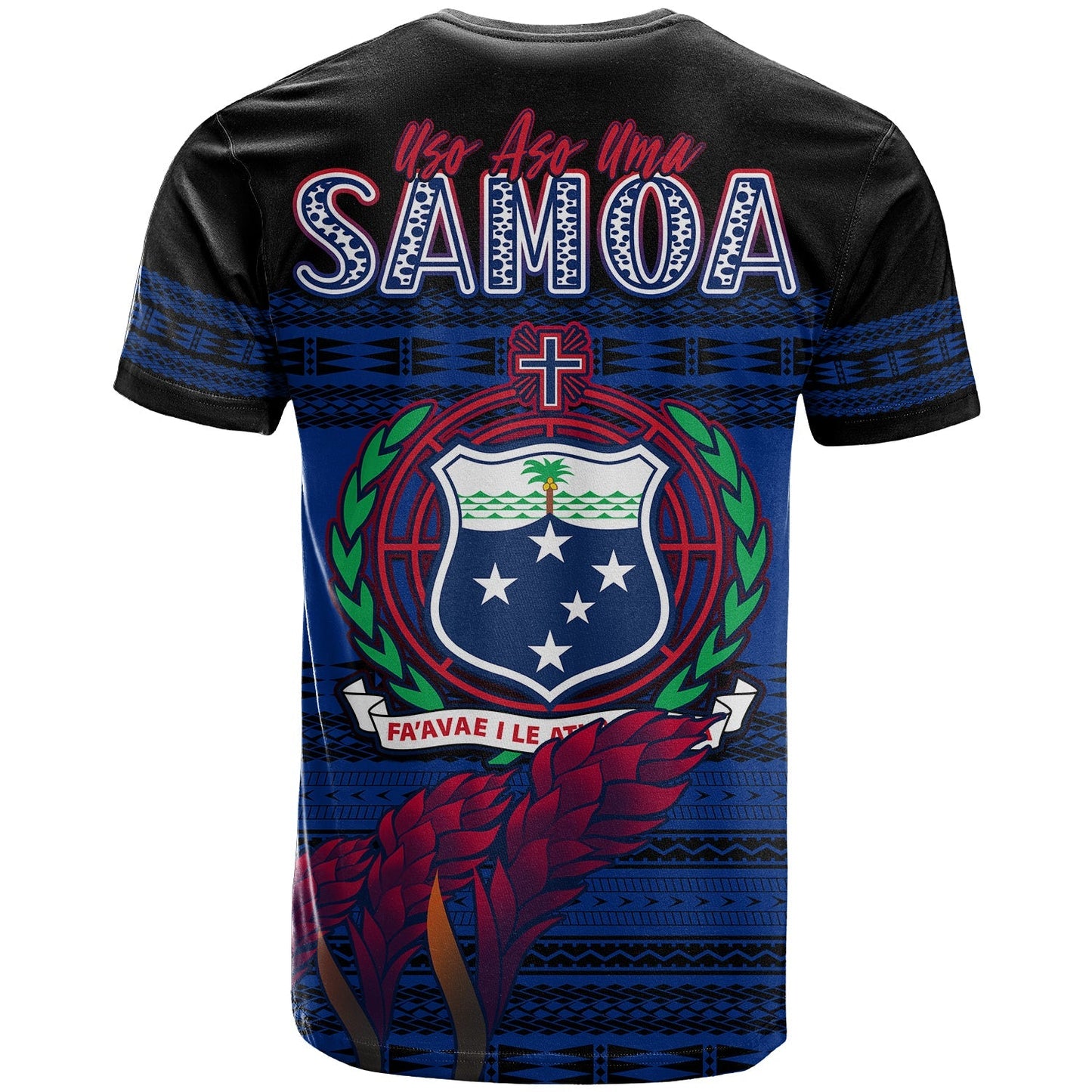 Toa Samoa Rugby T Shirt Uso Aso Uma Go Champions Blue