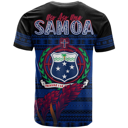 Toa Samoa Rugby T Shirt Uso Aso Uma Go Champions Blue