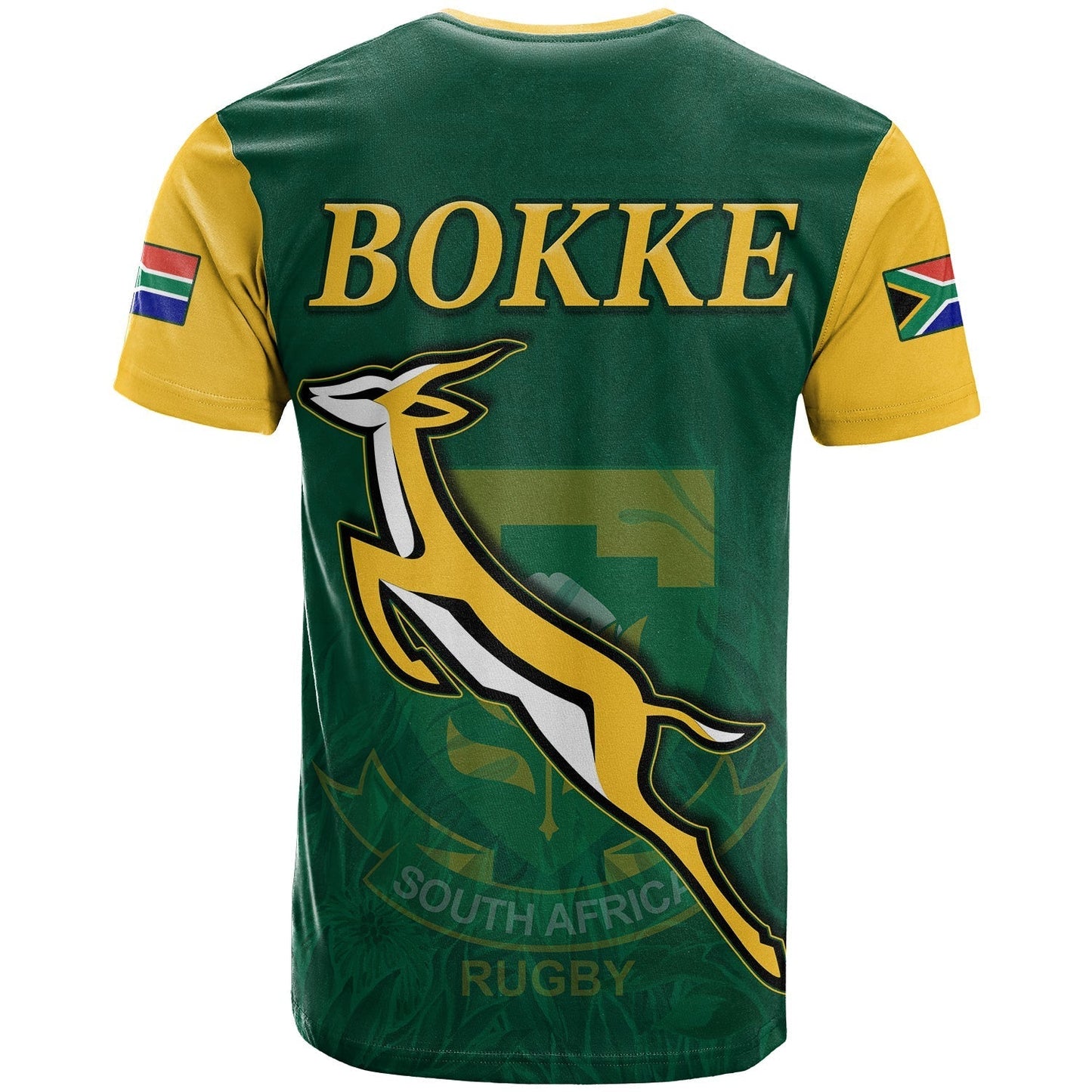South Africa Rugby T Shirt Springboks Champion Bokke African Pattern Go Bokke
