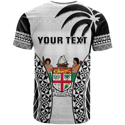 (Custom Personalised) Fiji University T Shirt National Fijian Tapa Pattern White