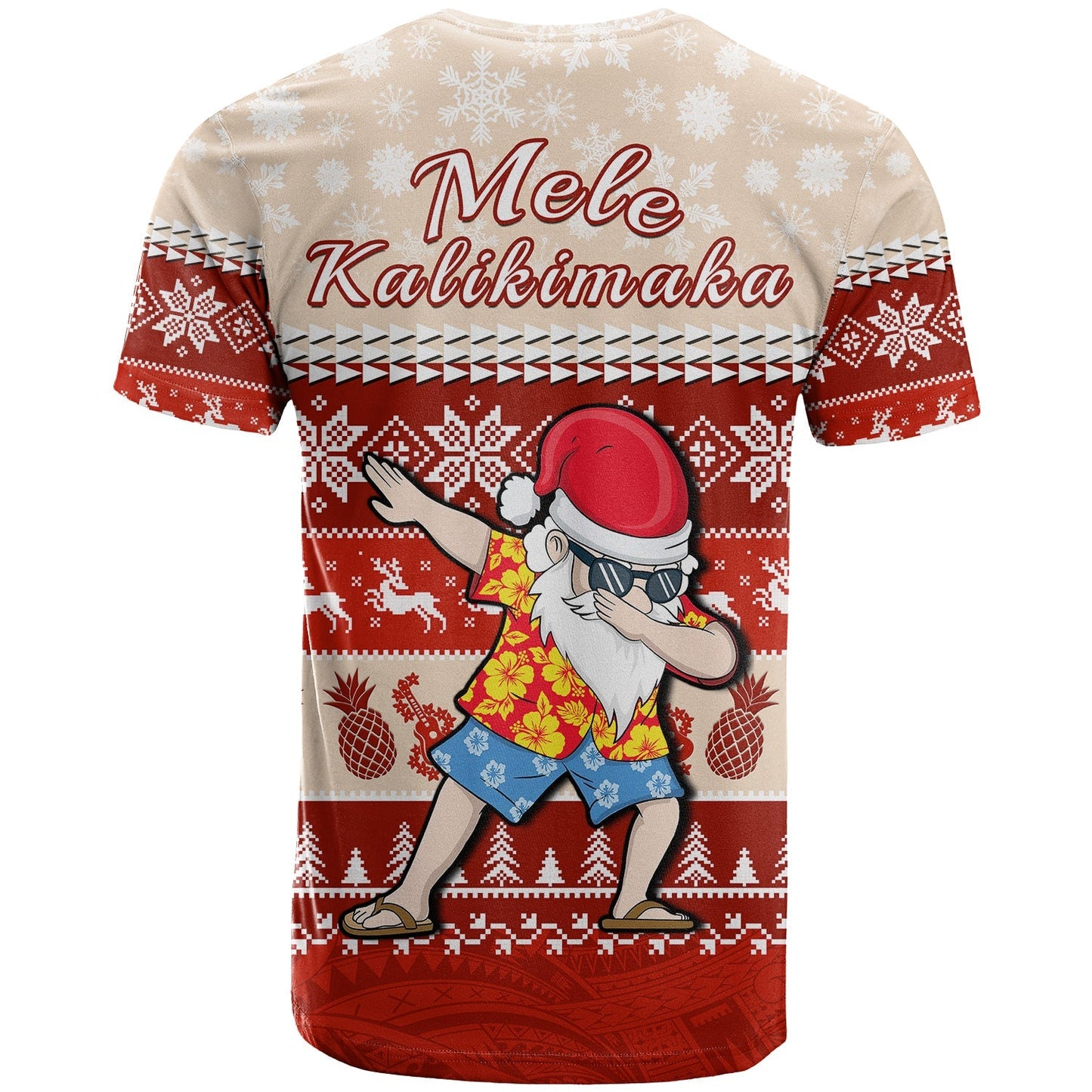 Hawaii Mele Kalikimaka T Shirt Dabbing Santa Red Merry Christmas