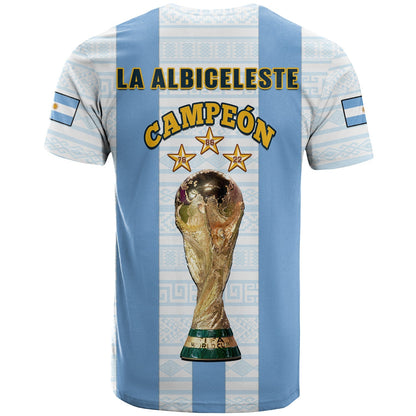 Argentina Football T Shirt World Cup La Albiceleste 3rd Champions Proud