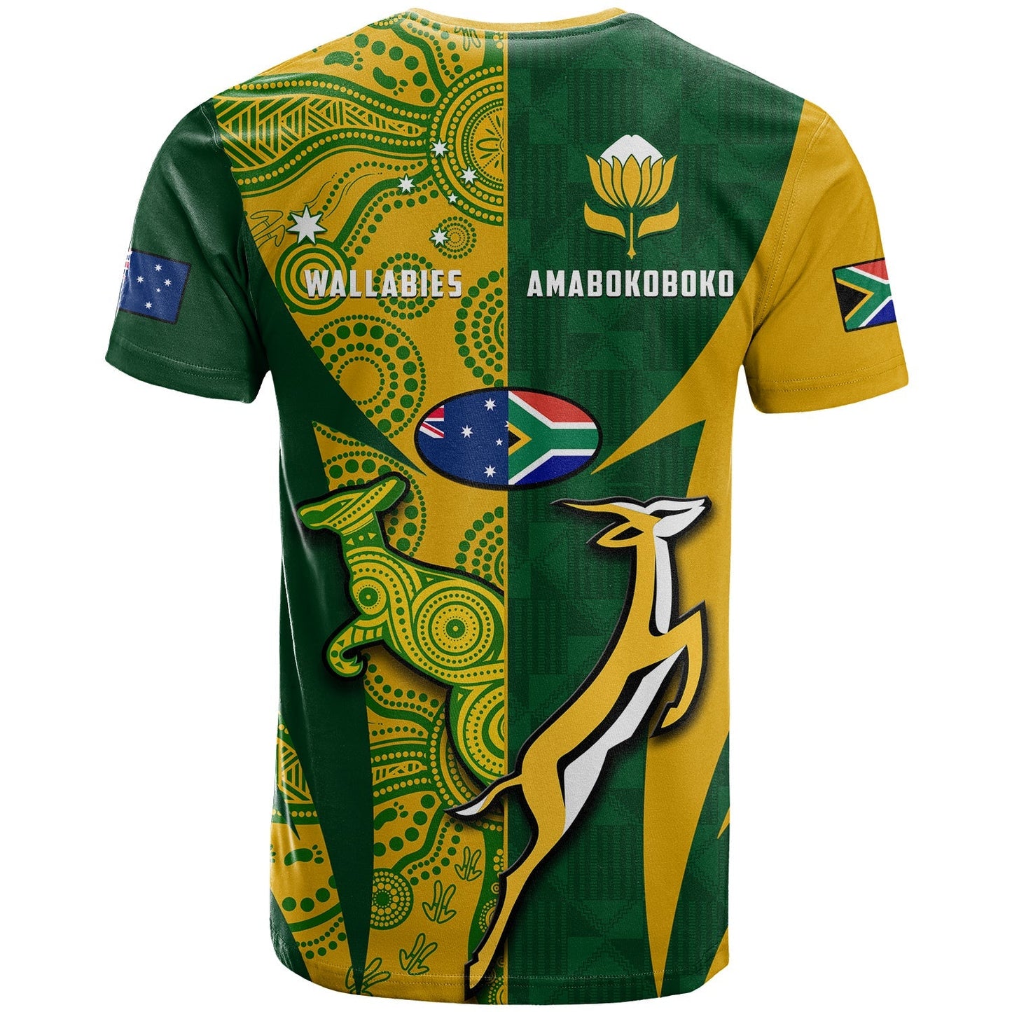 Australia Rugby and South Africa Rugby T Shirt Wallabies Mix Springboks Sporty