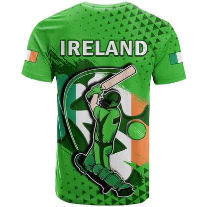 Ireland Cricket T Shirt Irish Flag Shamrock Sporty Style
