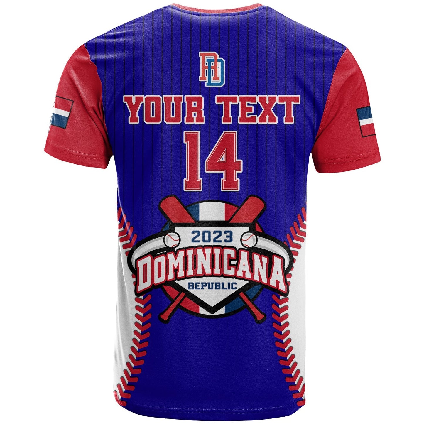Custom Dominican Republic Baseball 2023 T Shirt Version Blue