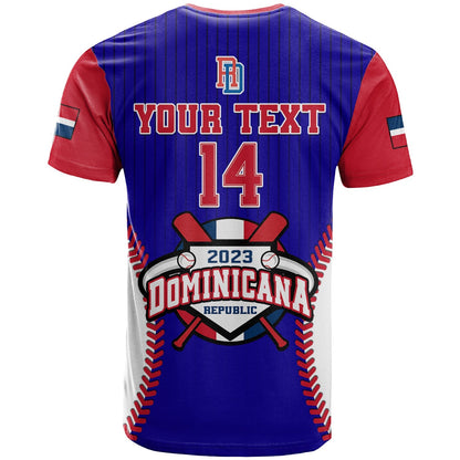 Custom Dominican Republic Baseball 2023 T Shirt Version Blue