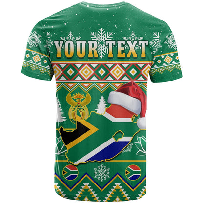 Custom South Africa Christmas T Shirt King Protea Geseende Kersfees