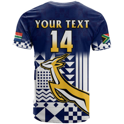 Custom South Africa Rugby T Shirt Outgoing Tour Go Springboks