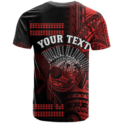 Custom Personalised Hawaii T Shirt Kakau Warrior Helmet Gradient Red Polynesian