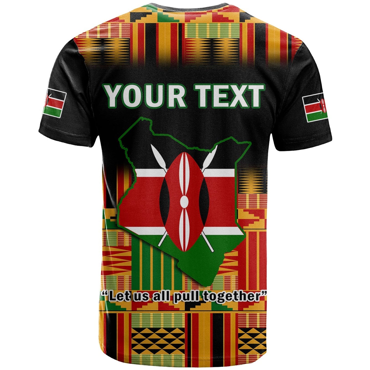 Custom Kenya T Shirt Happy Jamhuri Day Kenyan Pattern