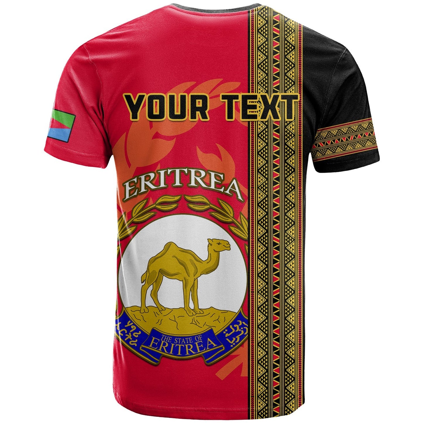 Custom Eritrea T Shirt African Pattern Happy Independence Day Version Black