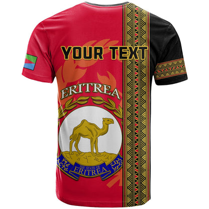 Custom Eritrea T Shirt African Pattern Happy Independence Day Version Black