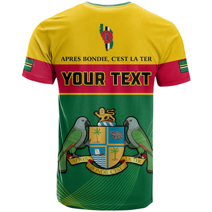 Custom Dominica T Shirt Dominican Coat Of Arms With Map