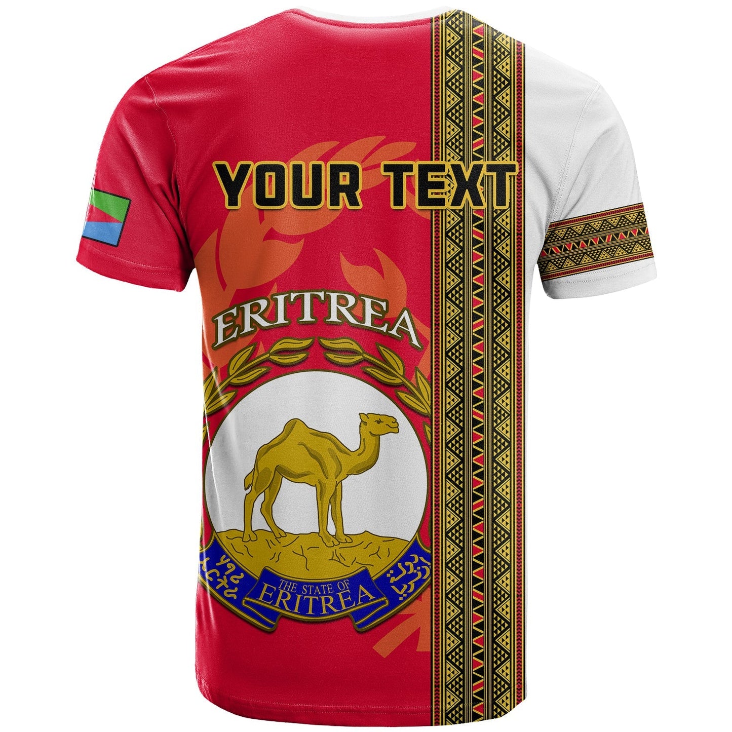 Custom Eritrea T Shirt African Pattern Happy Independence Day Version White