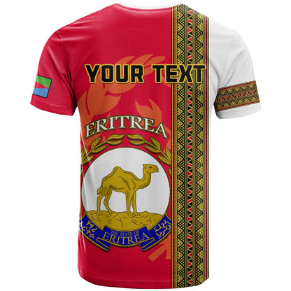 Custom Eritrea T Shirt African Pattern Happy Independence Day Version White