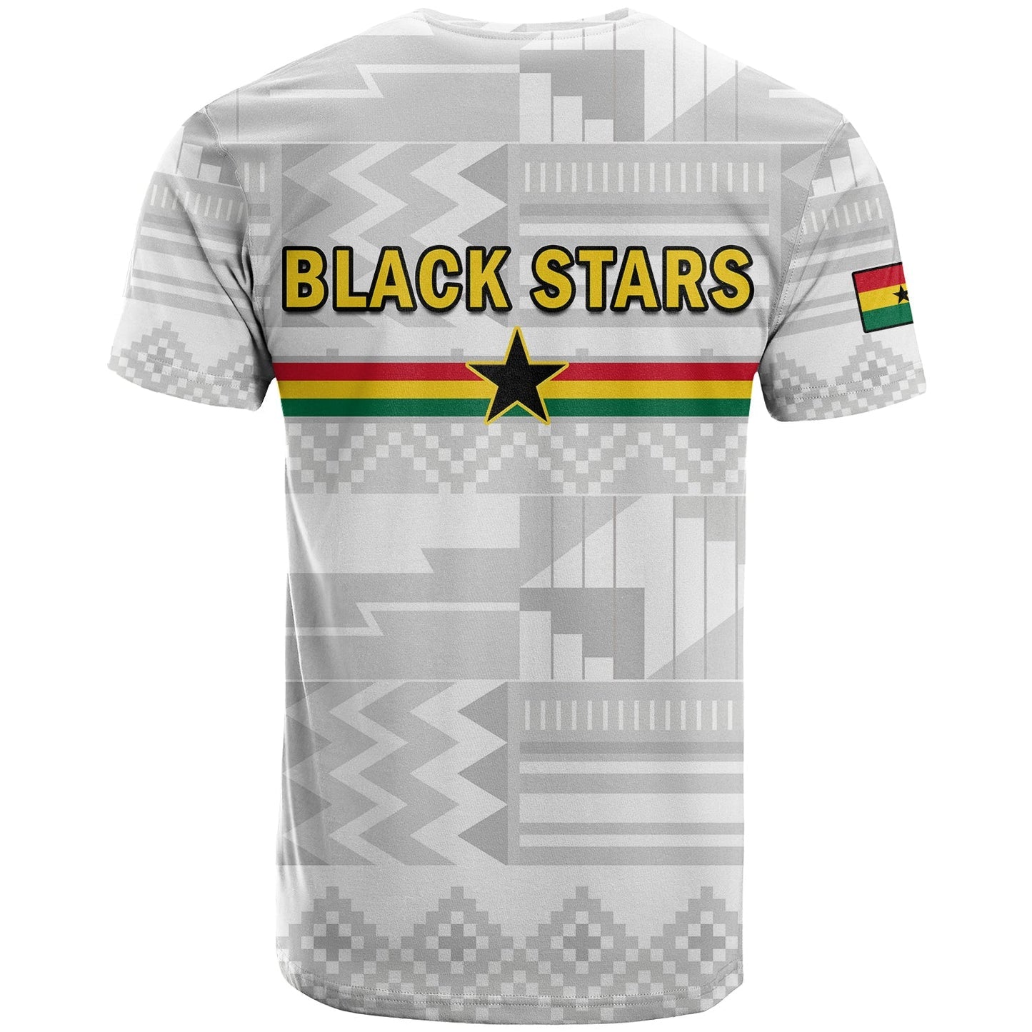 Ghana Football T Shirt Black Stars Kente World Cup 2022 White
