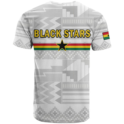 Ghana Football T Shirt Black Stars Kente World Cup 2022 White