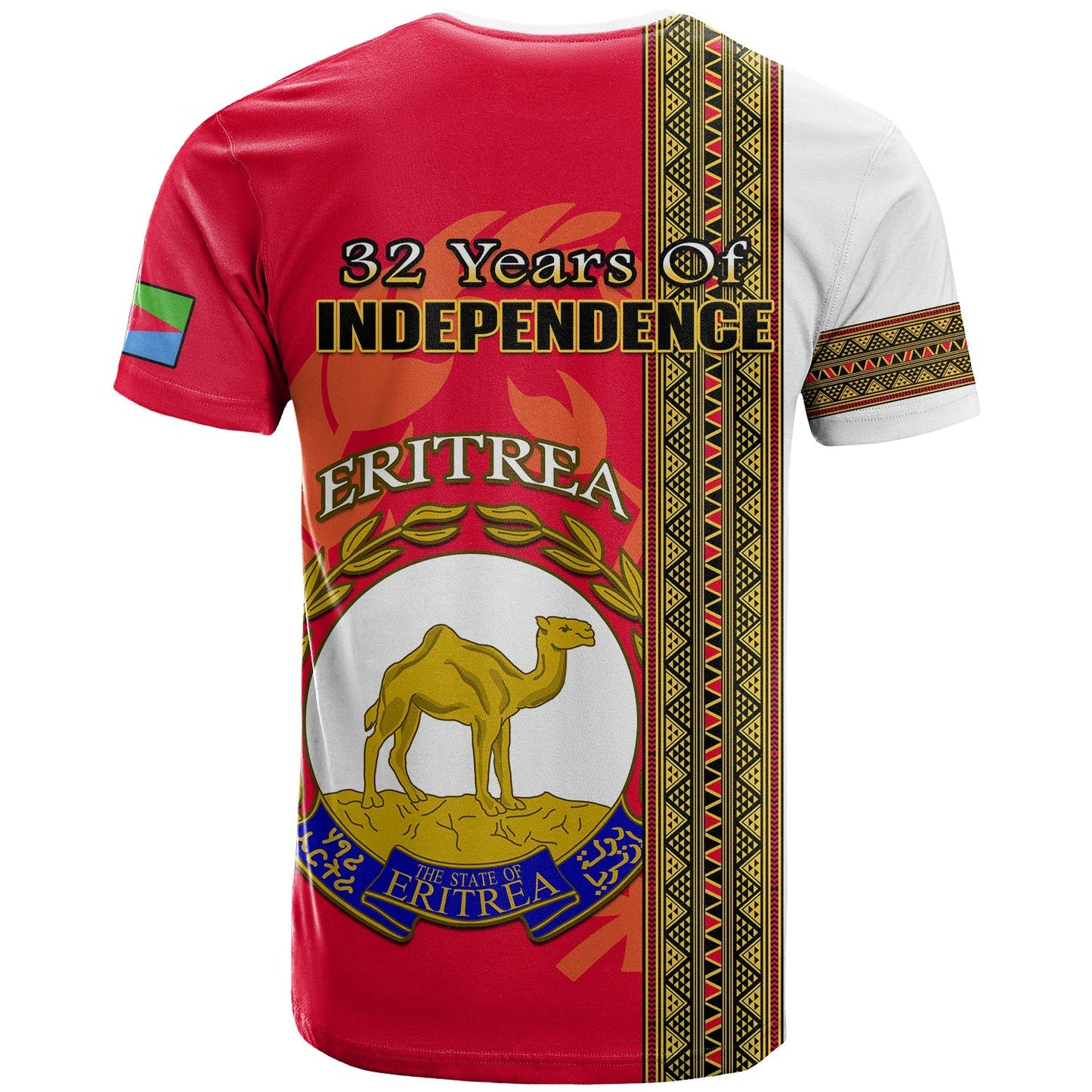 Eritrea T Shirt African Pattern Happy Independence Day Version White
