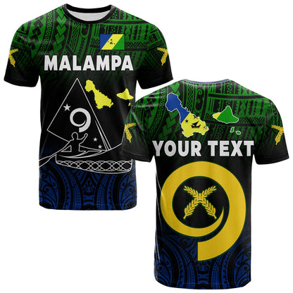 (Custom Personalised) Malampa Province T Shirt Native Canoe Mix Vanuatu Pig Tusk Black Version