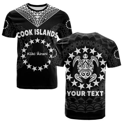 (Custom Personalised) Islands T Shirt Circle Pattern Mix Sea Turtle Black Version