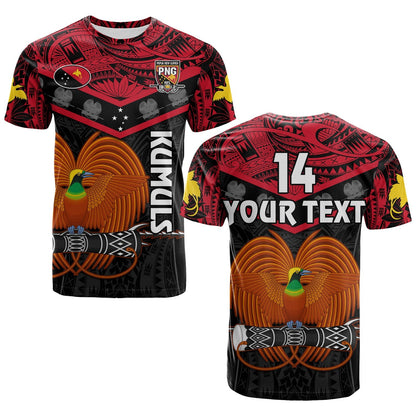 Custom Text And Number Papua New Guinea Rugby T Shirt Png Kumuls Bird Of Paradise Black