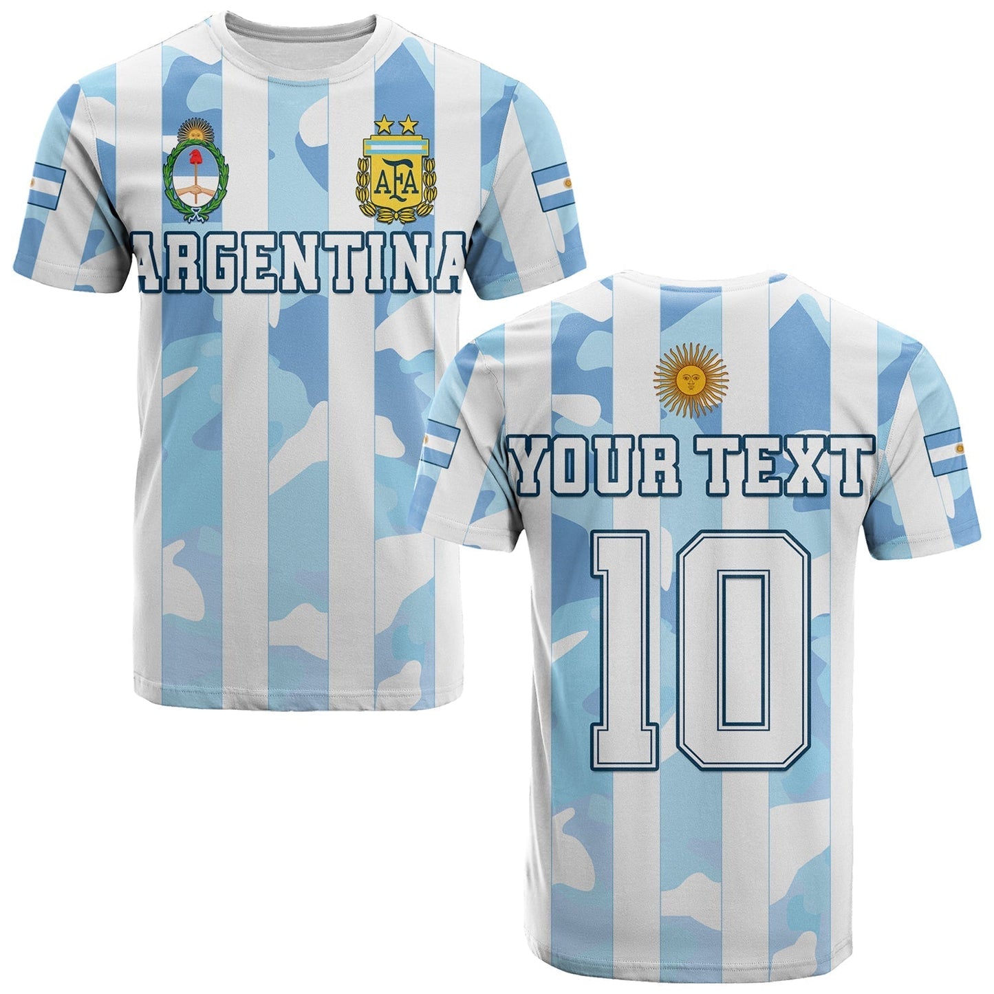 Custom Argentina Football T Shirt AFA Champions 2022 Sporty Style