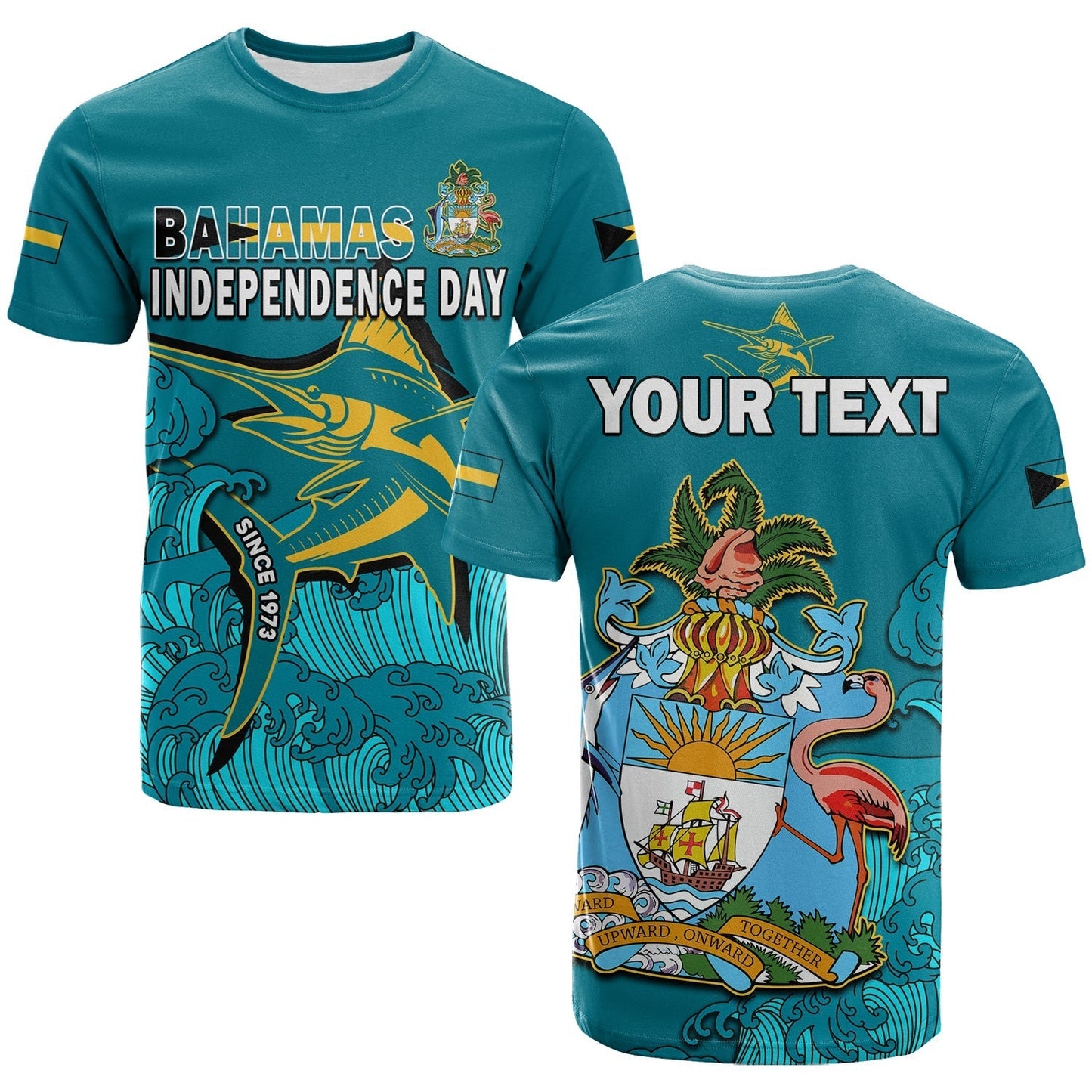 Custom Independence Day Bahamas T Shirt Blue Marlin Since 1973 Style