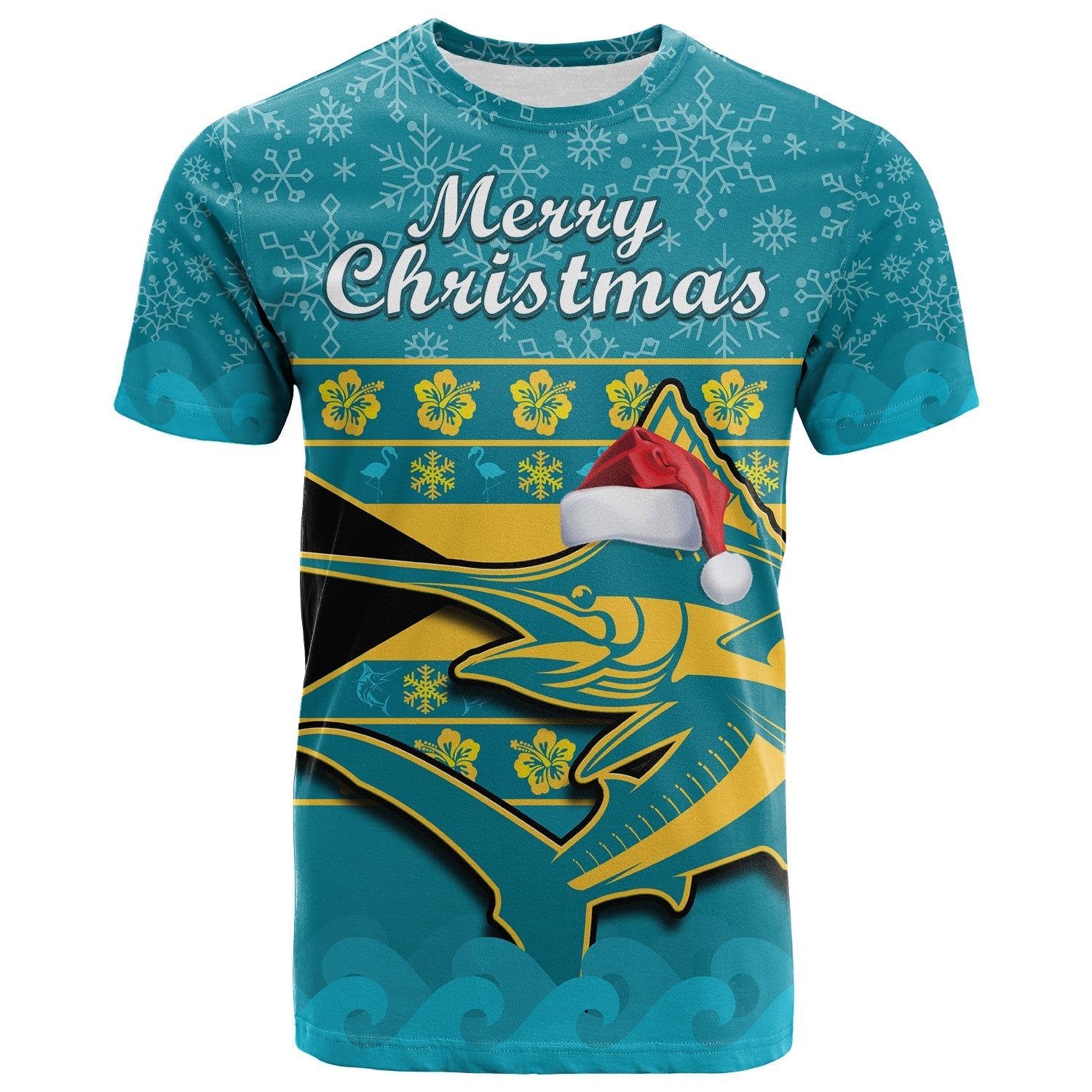 Bahamas T Shirt Bahamian Blue Marlin Merry Chirstmas