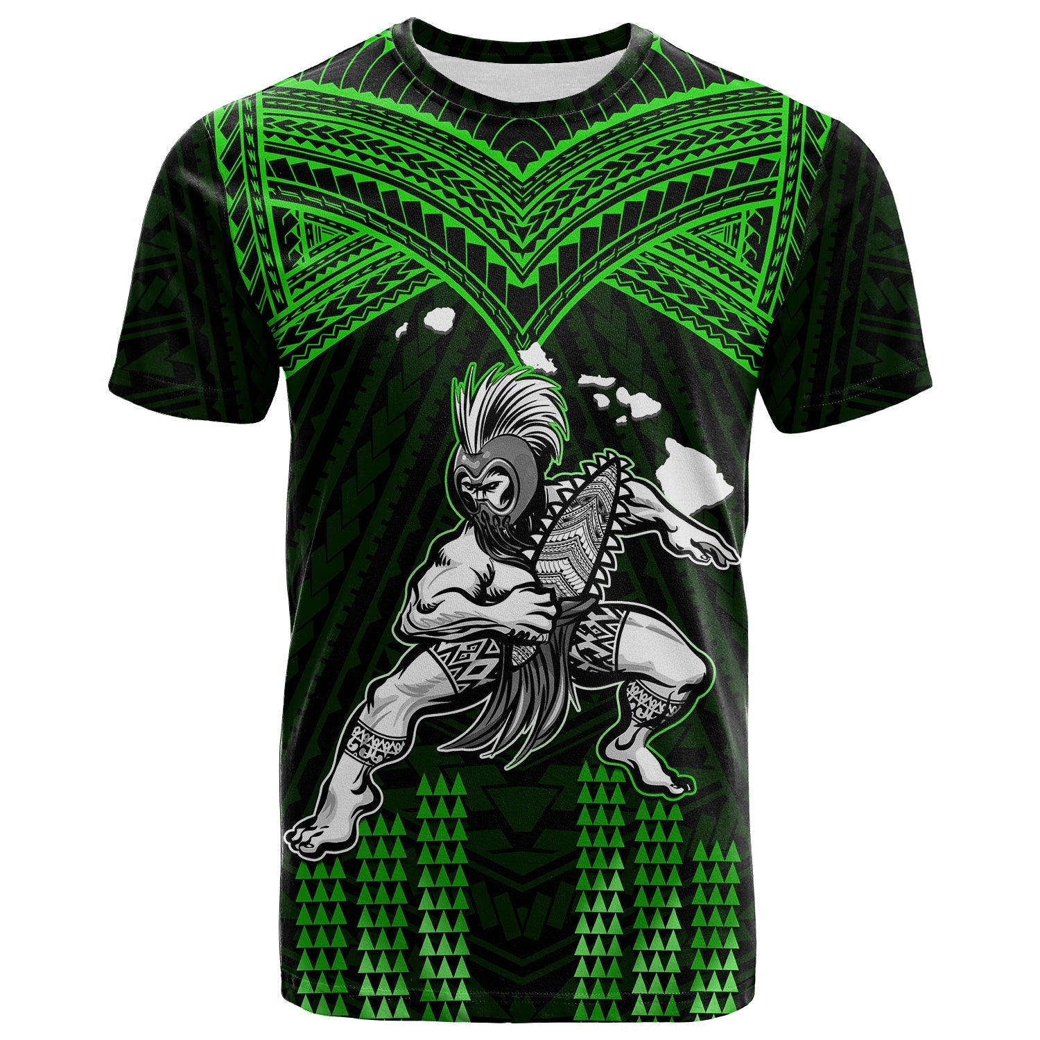 Hawaii T Shirt Hawaiian Warrior With Weapon Polynesian Ver.03