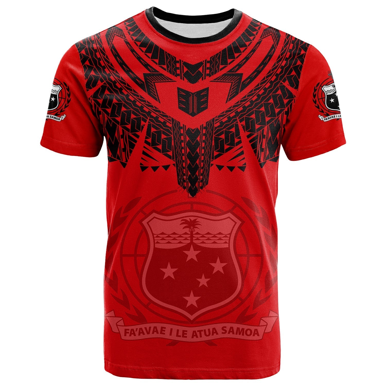 Samoa Tribal Tattoo Coat Of Arms T Shirt Red Shirt All Over Print