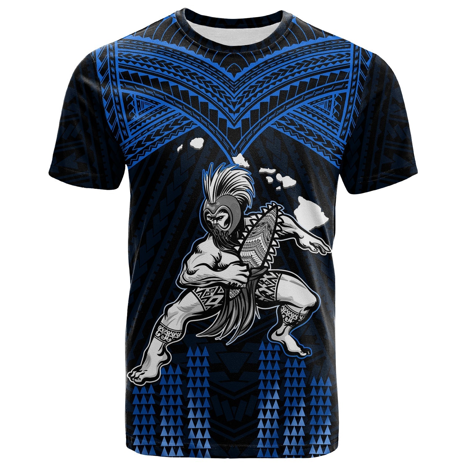 Hawaii T Shirt Hawaiian Warrior With Weapon Polynesian Ver.06