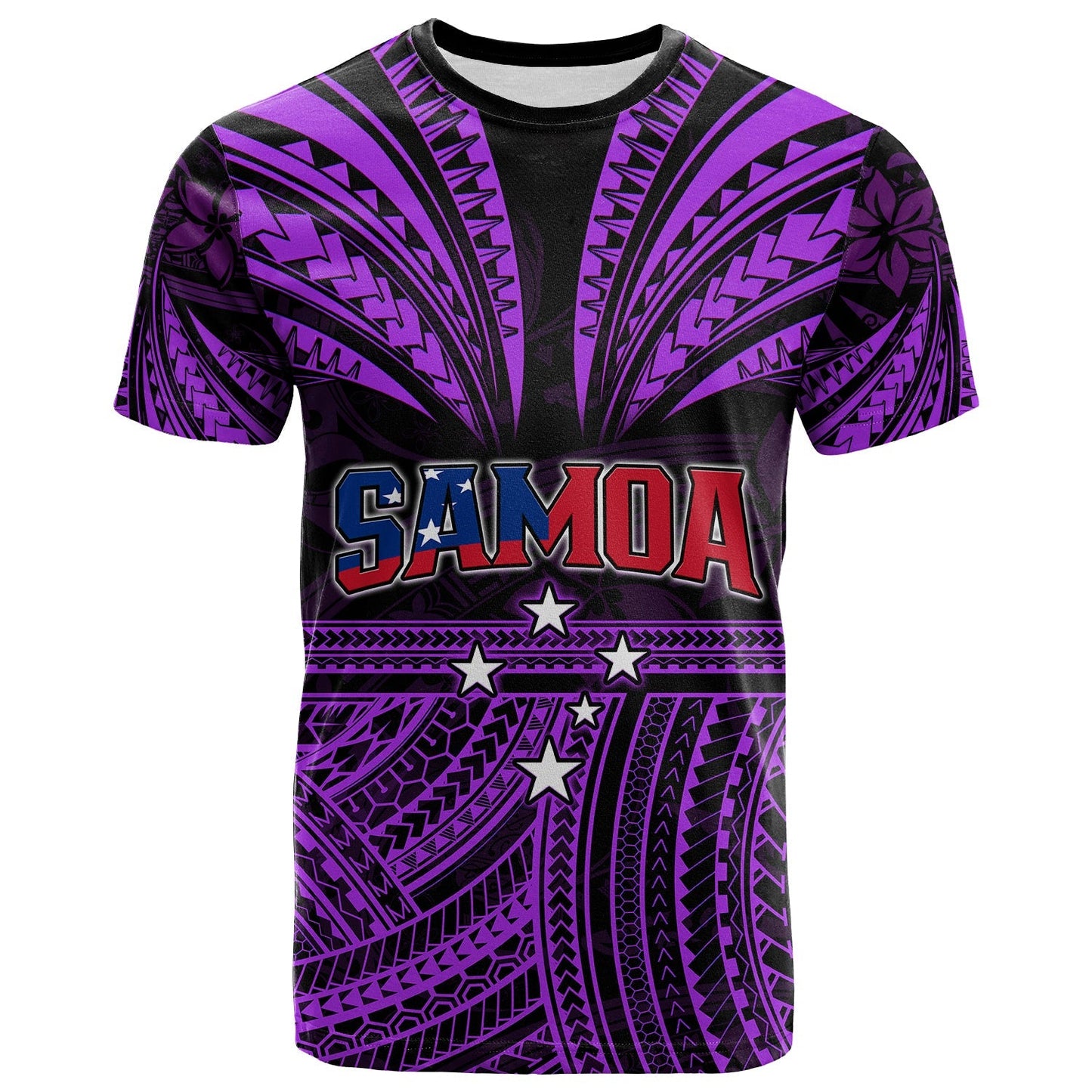Custom Personalised Samoa Tatau T Shirt Purple Polynesian Proud Samoan