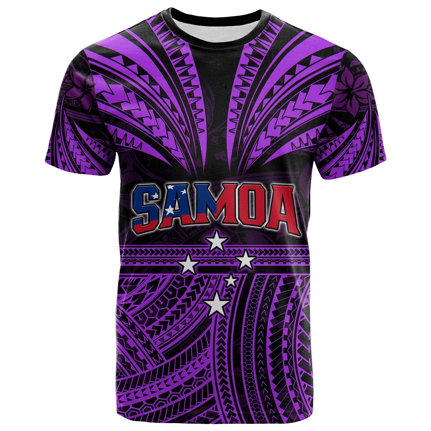 Custom Personalised Samoa Tatau T Shirt Purple Polynesian Proud Samoan