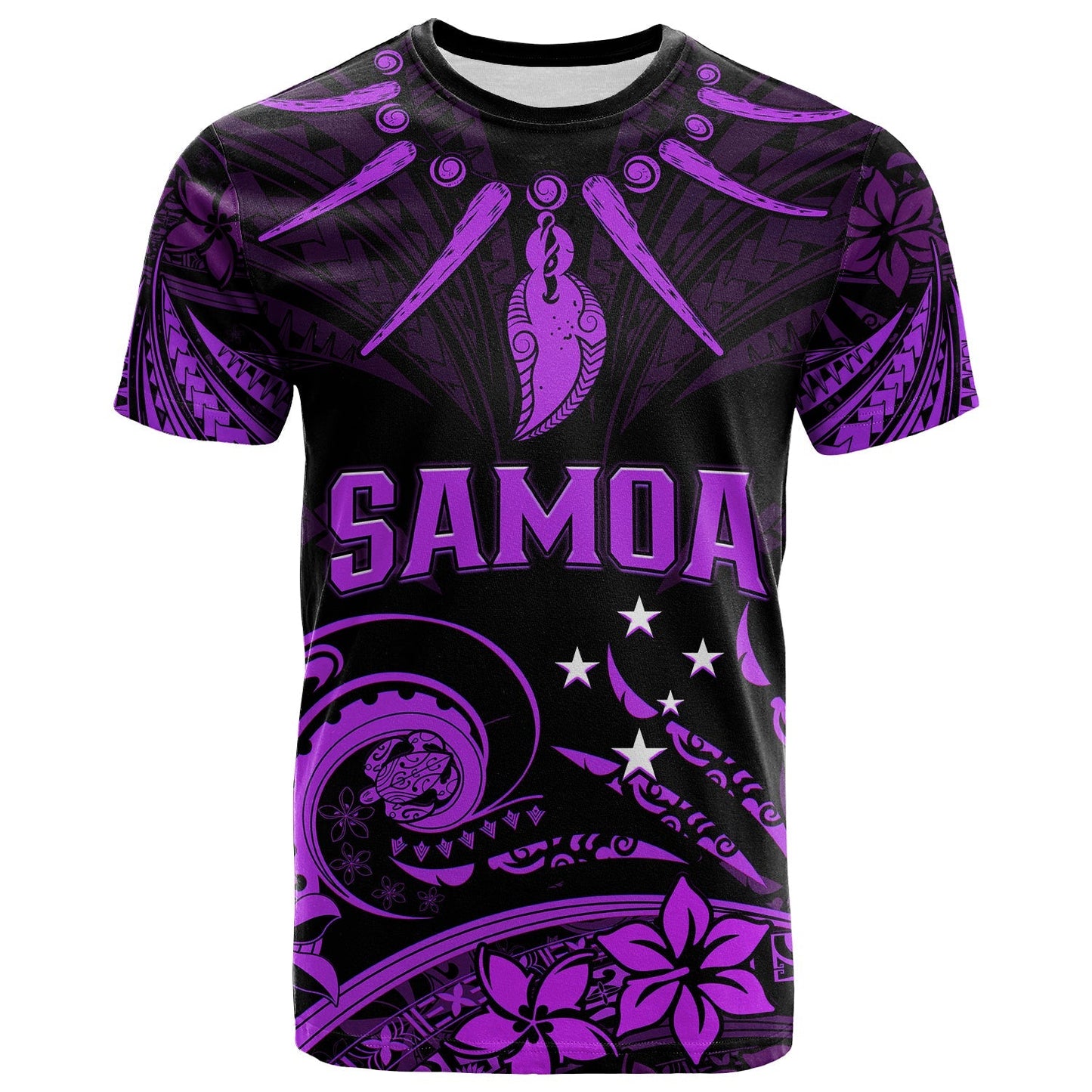 Samoa Tatau T Shirt Purple Polynesian Ula Nifo Shirt