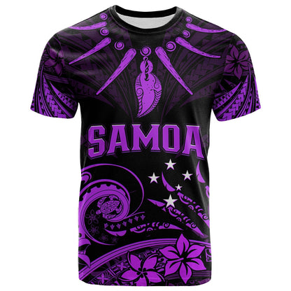 Samoa Tatau T Shirt Purple Polynesian Ula Nifo Shirt