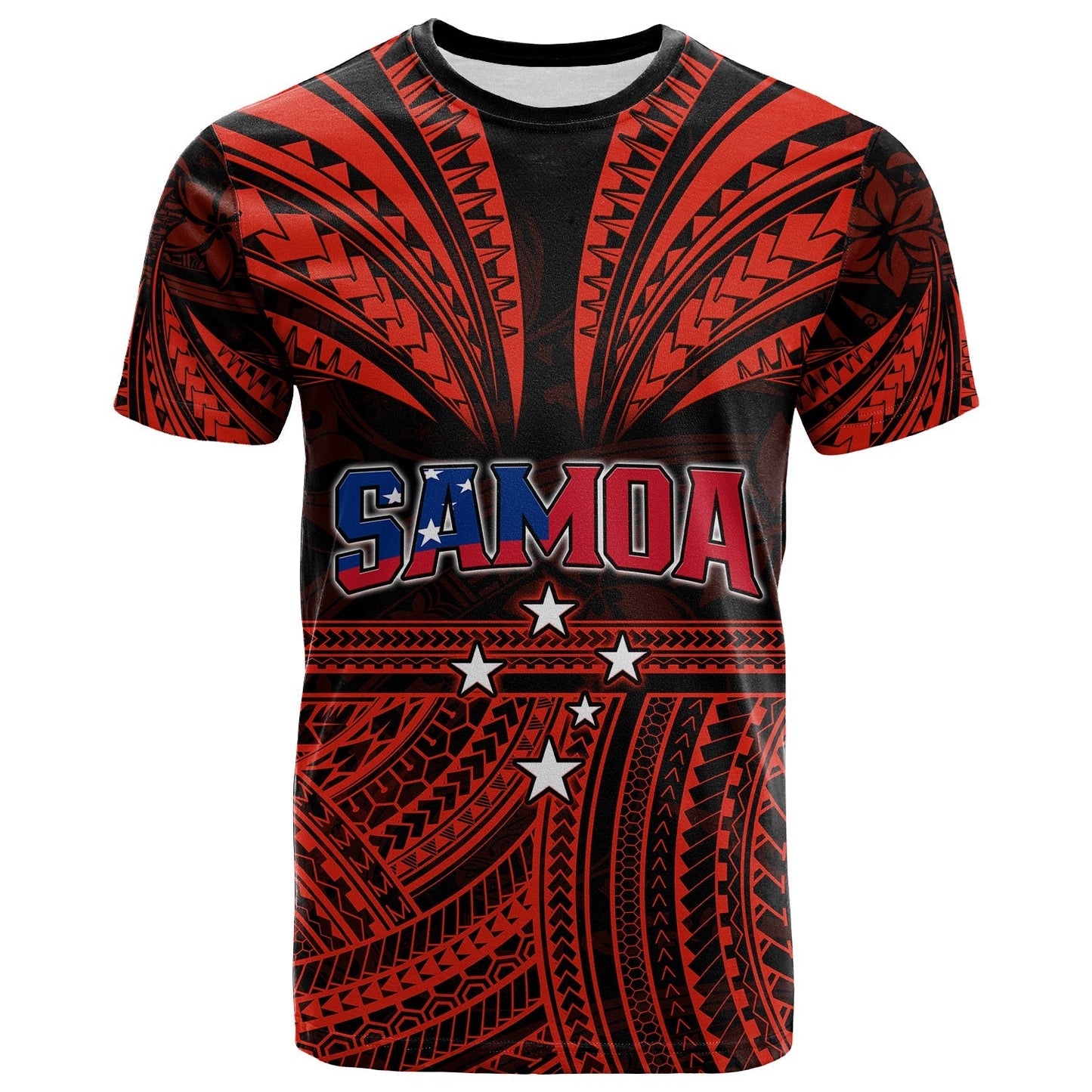 Custom Personalised Samoa Tatau T Shirt Red Polynesian Proud Samoan
