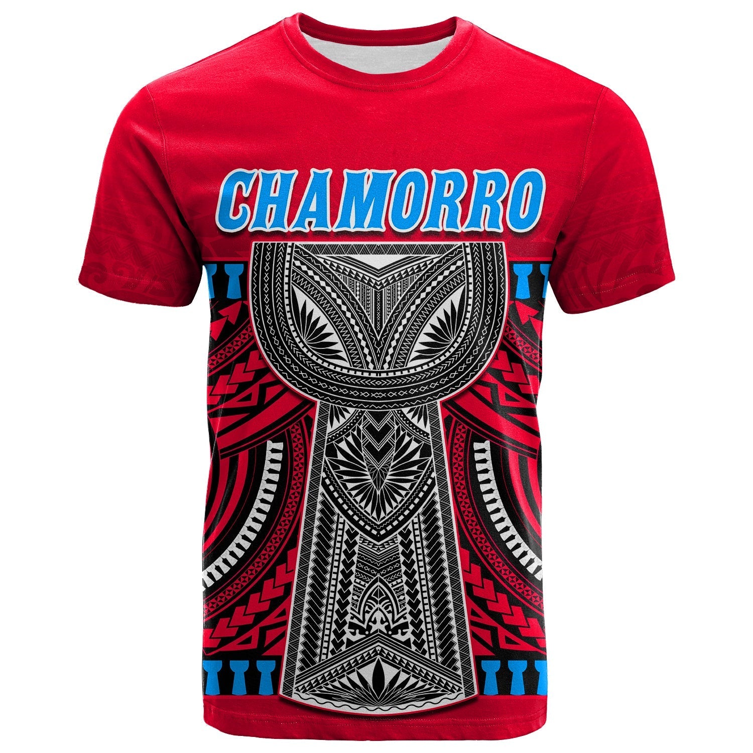 Guam Chamorro T Shirt Latte Stone Red Polynesian Haligi