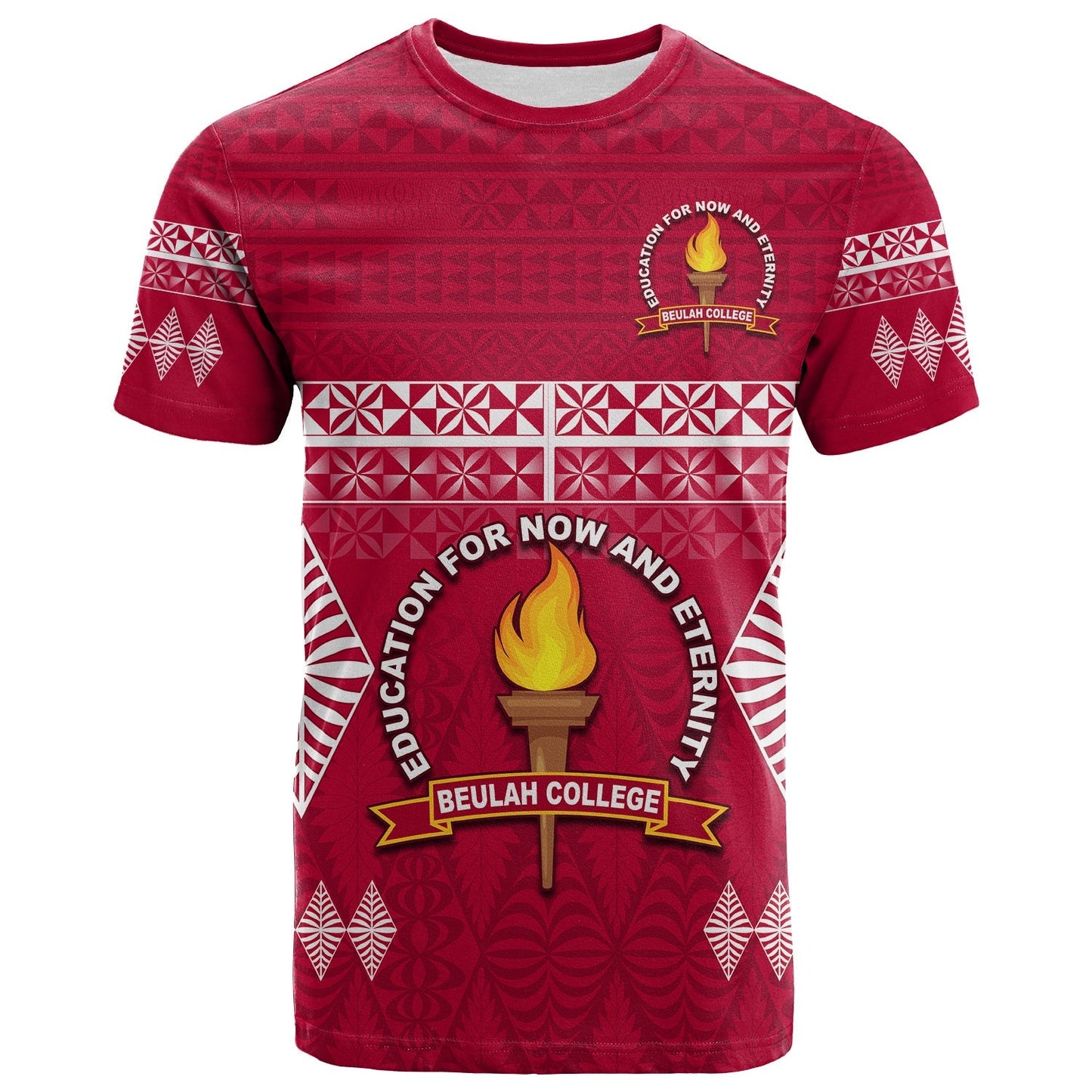 Beulah College T Shirt Ngatu Pattern Tonga
