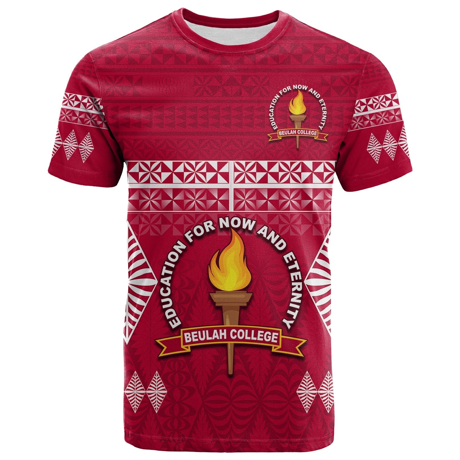 Beulah College T Shirt Ngatu Pattern Tonga