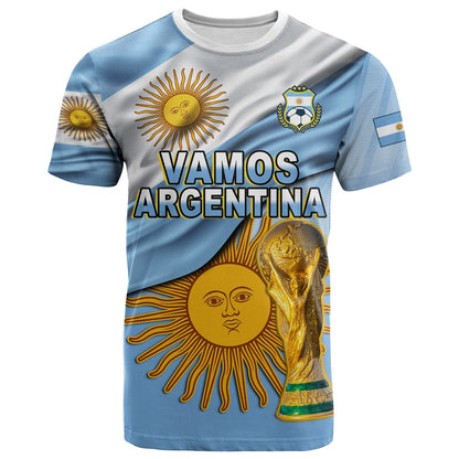 Argentina Football T Shirt Vamos La Albiceleste Champions World Cup Vibe Flag