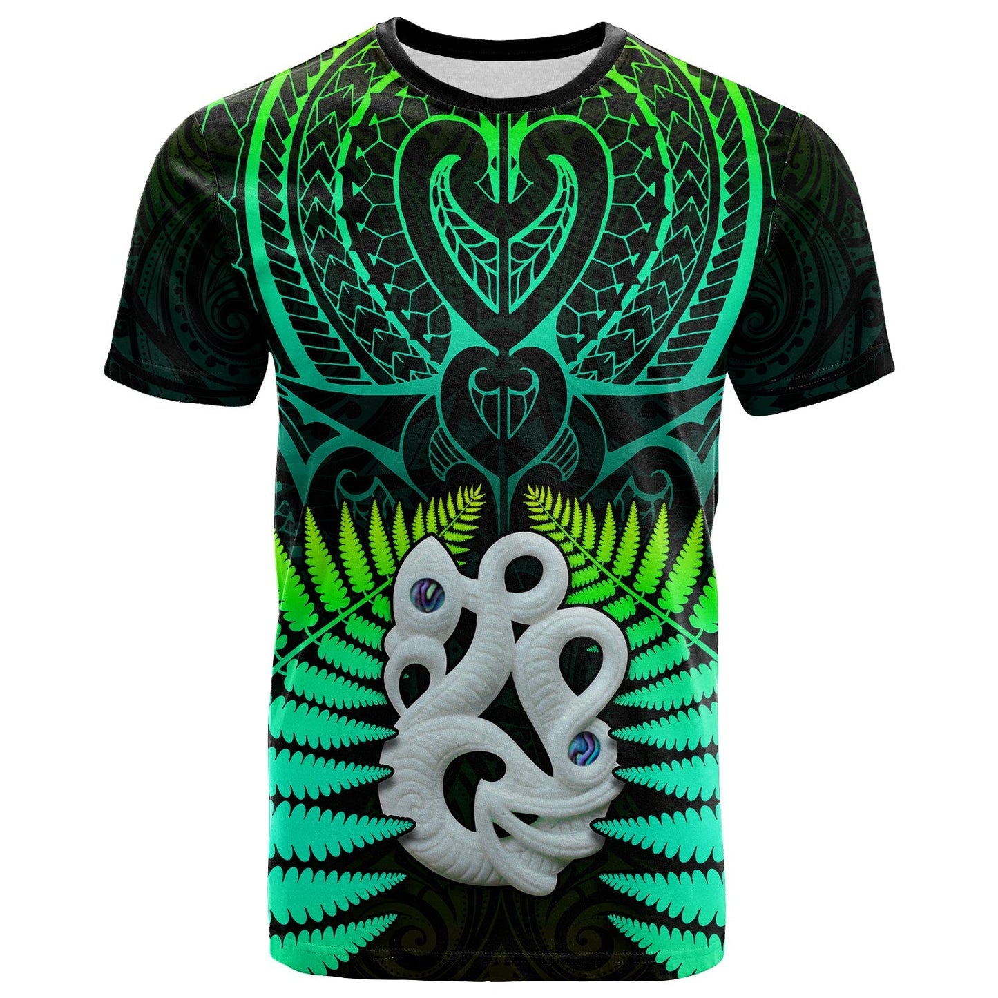 Custom Text And Number Aotearoa Fern T Shirt New Zealand Hei Tiki Green Style