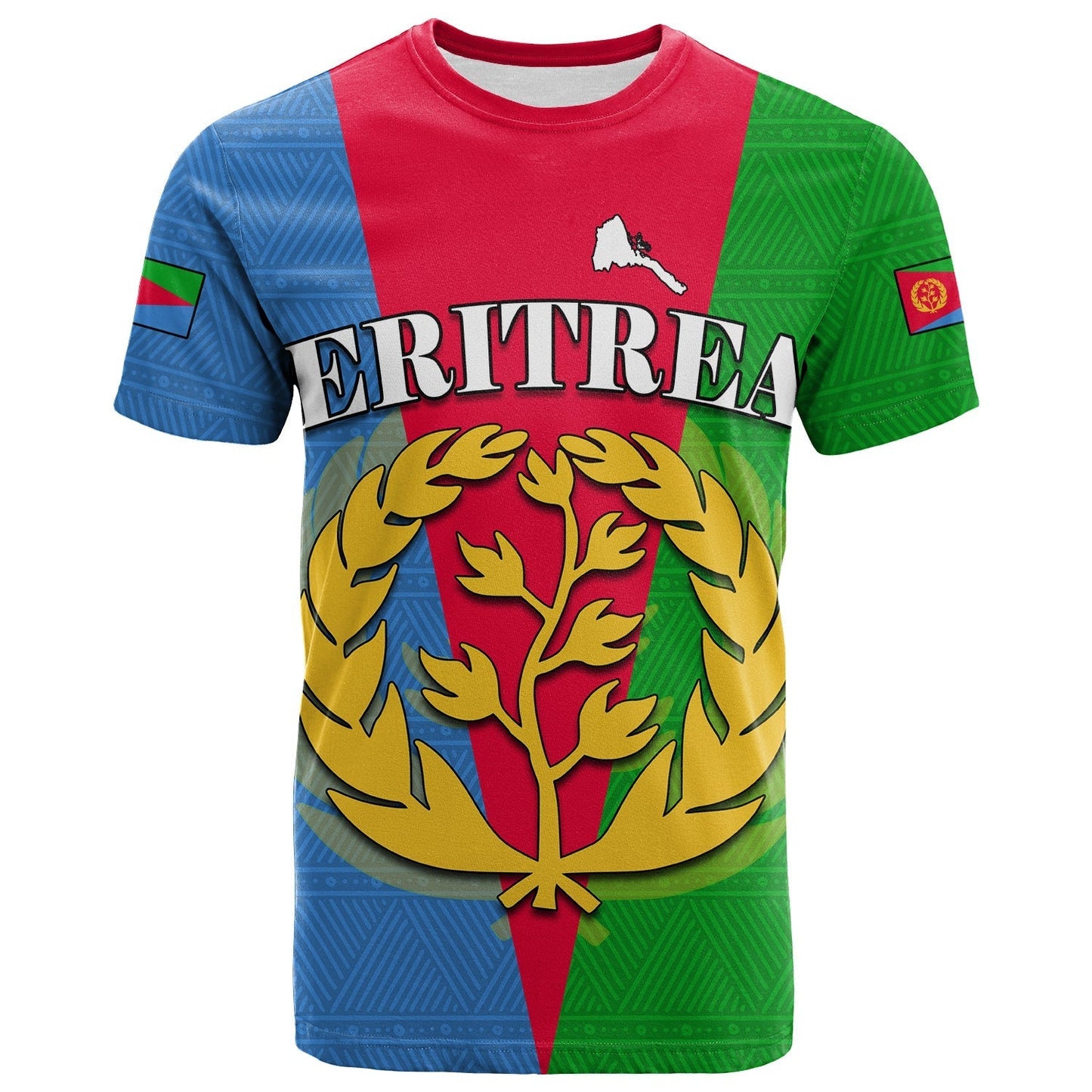 Eritrea T Shirt Eritrean Map Mix African Pattern Simple Style